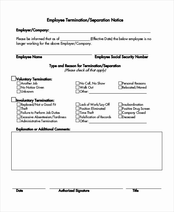 Employee Separation form Template Beautiful 14 Separation Notice Templates Google Docs Ms Word