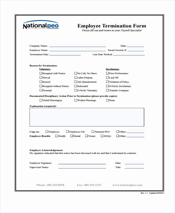 Employee Separation form Template Luxury Free 49 Employment form Templates