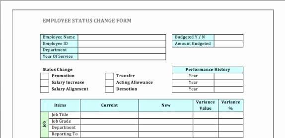 Employee Status Change form Template Awesome Employee Status Change forms Find Word Templates