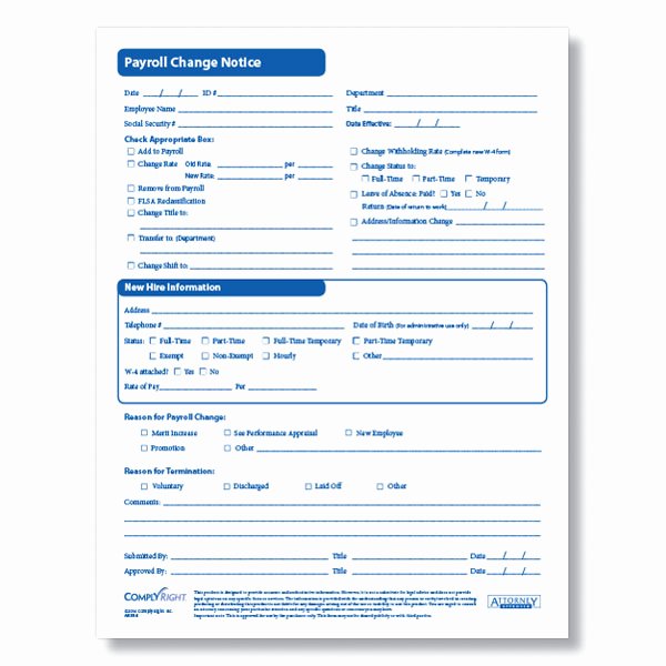 Employee Status Change form Template Beautiful Payroll Change form for Documenting Employee Payroll Changes