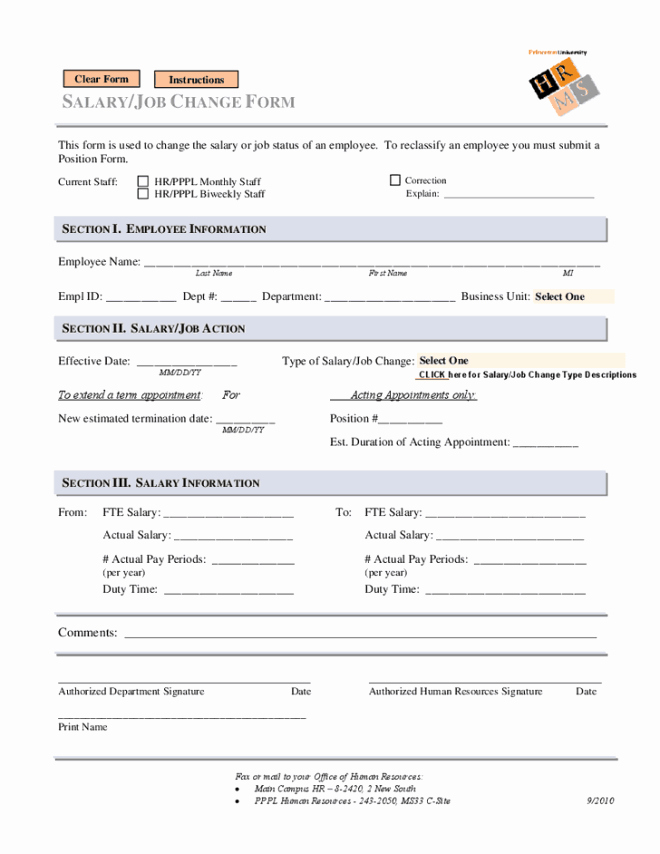 Employee Status Change form Template Best Of 6 Employee Status Change forms Word Excel Templates