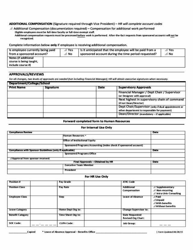 Employee Status Change form Template Unique Employee Status Change forms Find Word Templates