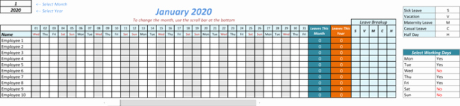 Employee Vacation Planner Template Excel Beautiful 5 Best Vacation Tracking Templates to Track Your Vacations