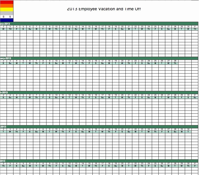 Employee Vacation Planner Template Excel Best Of 2013 Employee Vacation Tracking Calendar Template