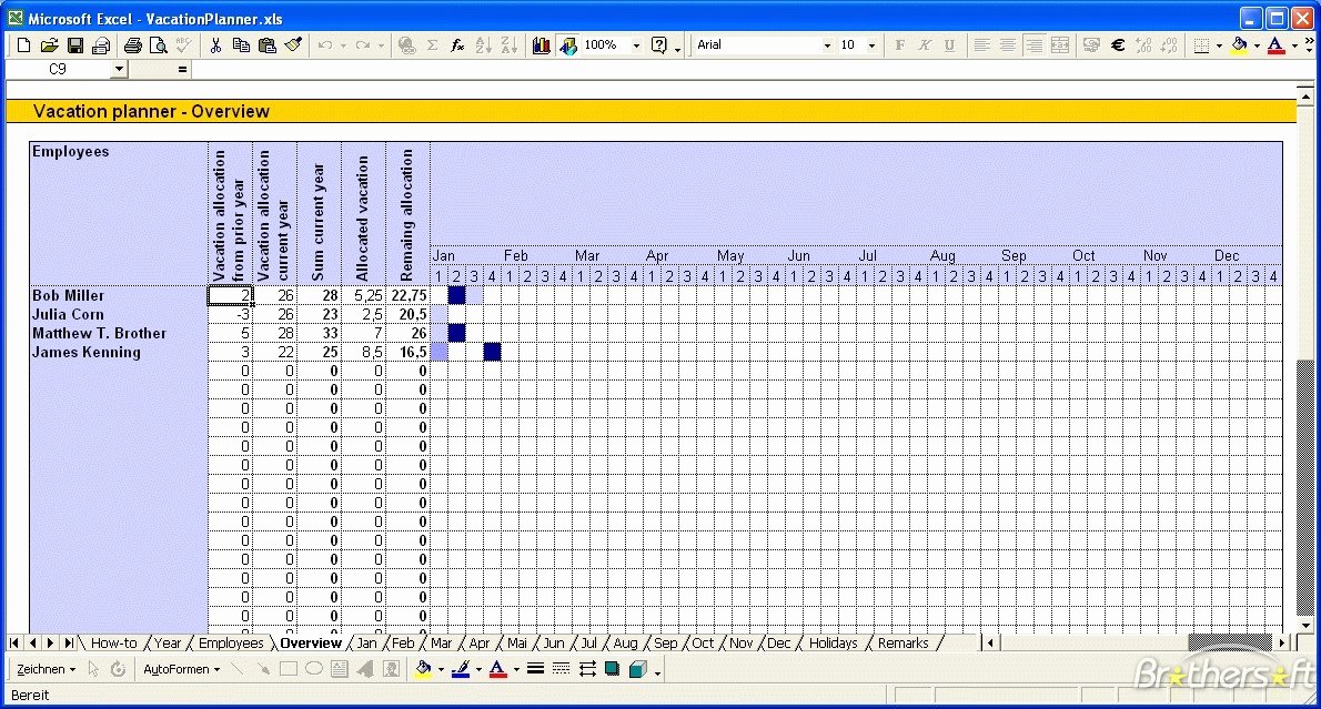 Employee Vacation Planner Template Excel Elegant Employee Vacation Tracking