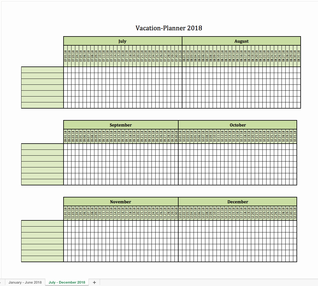 Employee Vacation Planner Template Excel Elegant Vacation Planner 2018