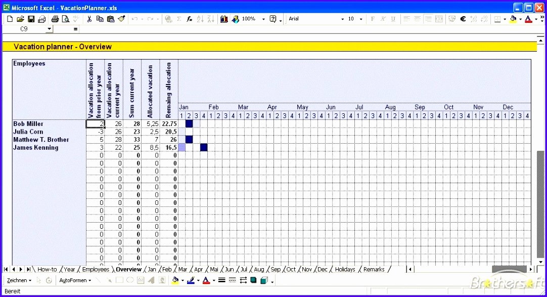 Employee Vacation Planner Template Excel Fresh 12 Vacation Calendar Template Excel Exceltemplates