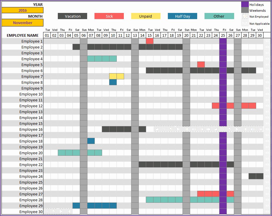 Employee Vacation Planner Template Excel Lovely Employee Vacation Tracking – Emmamcintyrephotography