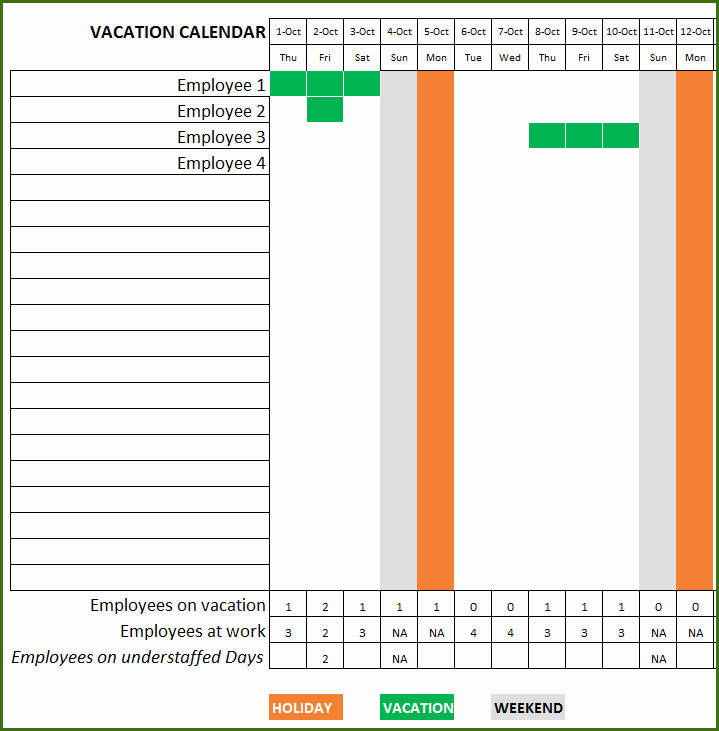 Employee Vacation Planner Template Excel Luxury Employee Vacation Planner Free Hr Excel Template for