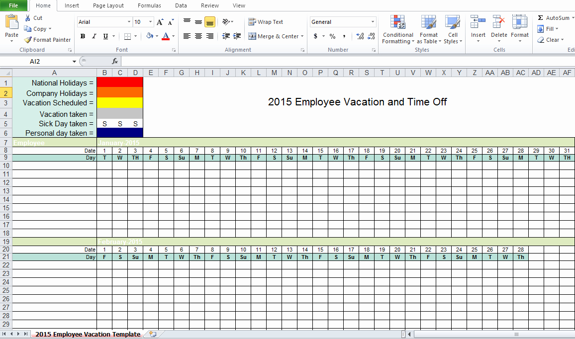 Employee Vacation Planner Template Excel Luxury Employee Vacation Tracking Excel Template 2015 Excel Tmp