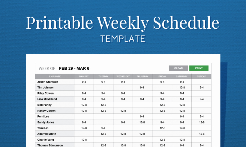 Employee Weekly Work Schedule Template Beautiful Employee Work Scheduling software Free Mobile Apps