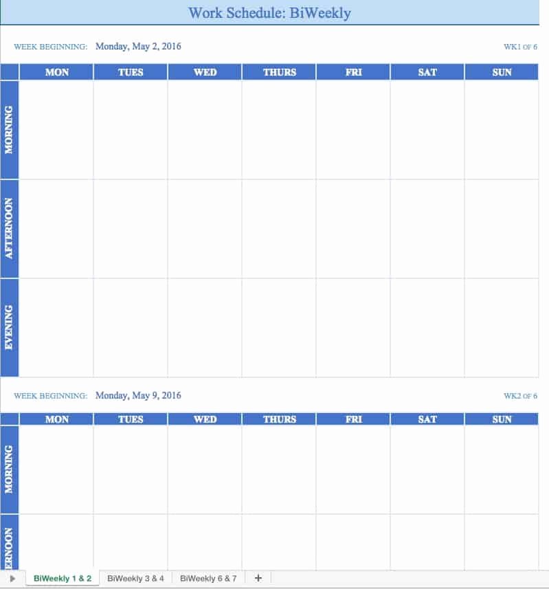 Employee Weekly Work Schedule Template Elegant Free Work Schedule Templates for Word and Excel