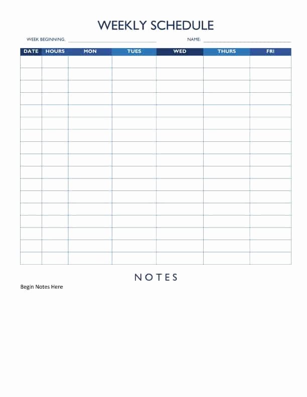 Employee Weekly Work Schedule Template Inspirational Free Work Schedule Templates for Word and Excel Smartsheet