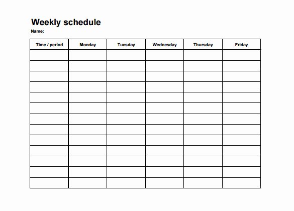 Employee Weekly Work Schedule Template Inspirational Weekly Employee Shift Schedule Template Excel – Planner