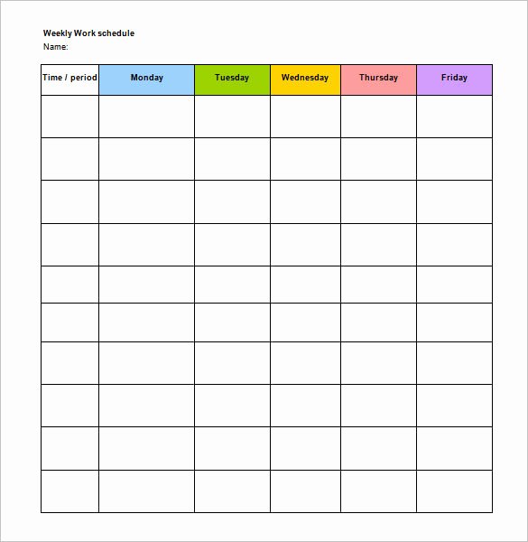 Employee Weekly Work Schedule Template New Employee Work Schedule Template 17 Free Word Excel