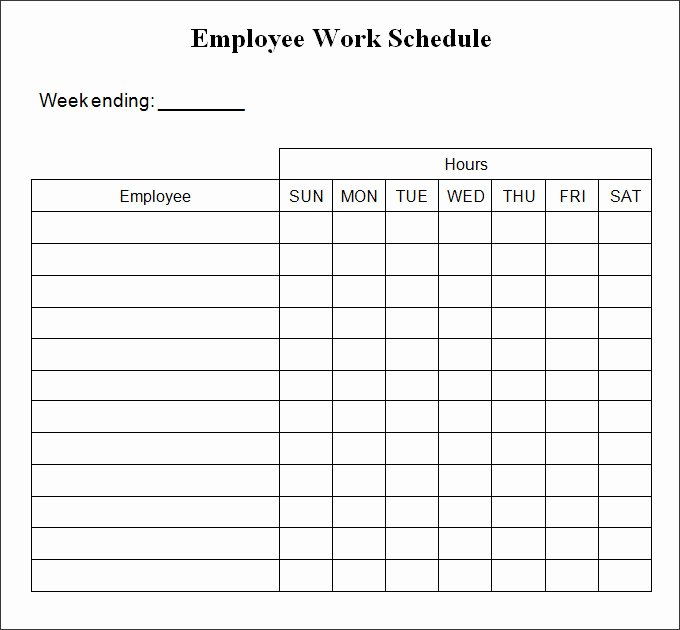 Employee Weekly Work Schedule Template New Free Weekly Work Schedule Template Frudgereport494 Web