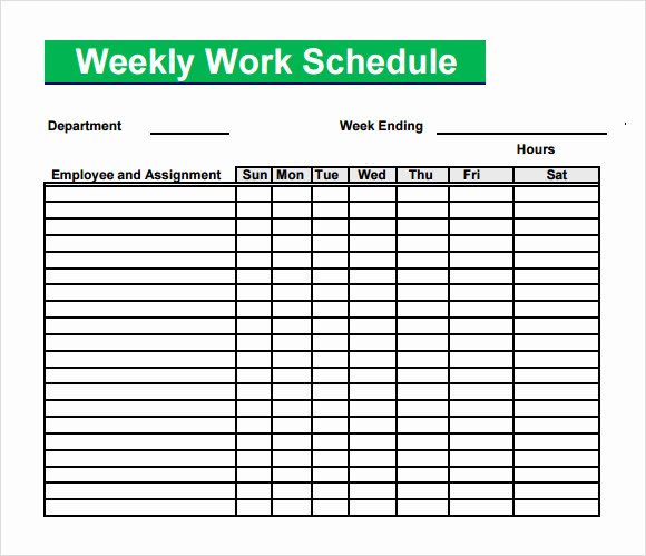 Employee Weekly Work Schedule Template Unique Free 4 Sample Blank Schedule Templates In Pdf