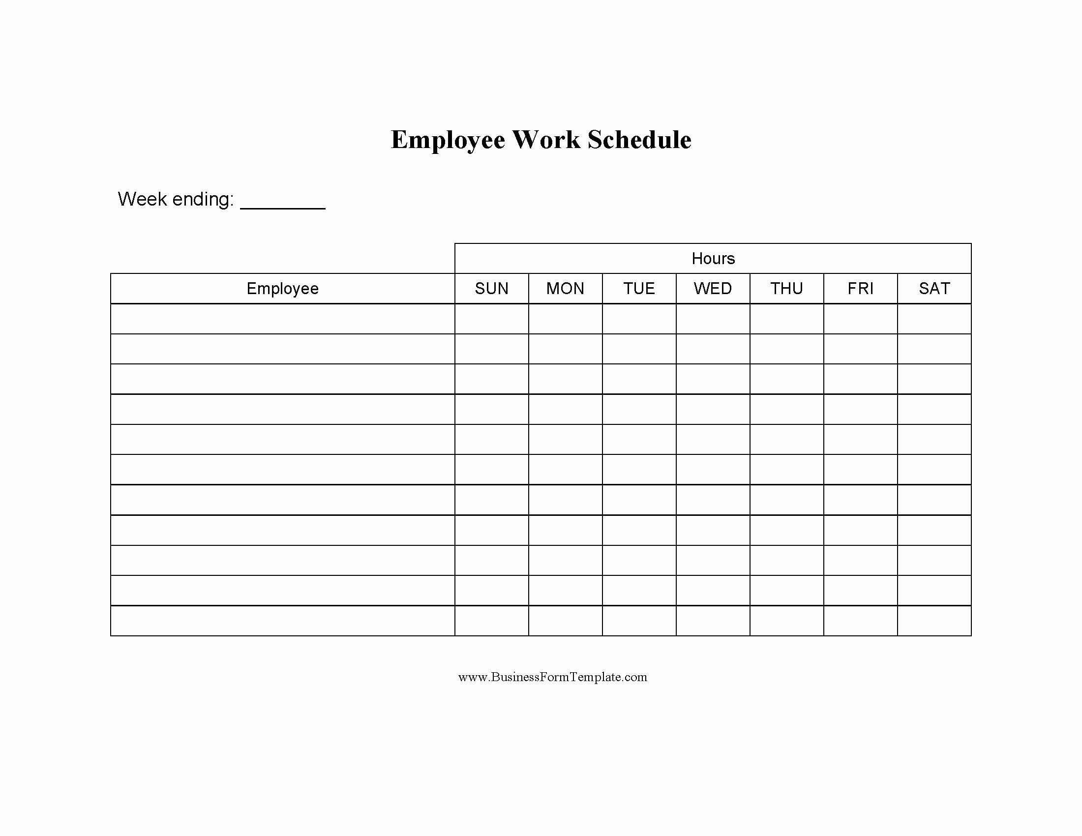 Employee Work Schedule Template Pdf Beautiful Blank Employee Daily Work Schedule Template Word Doc Pdf