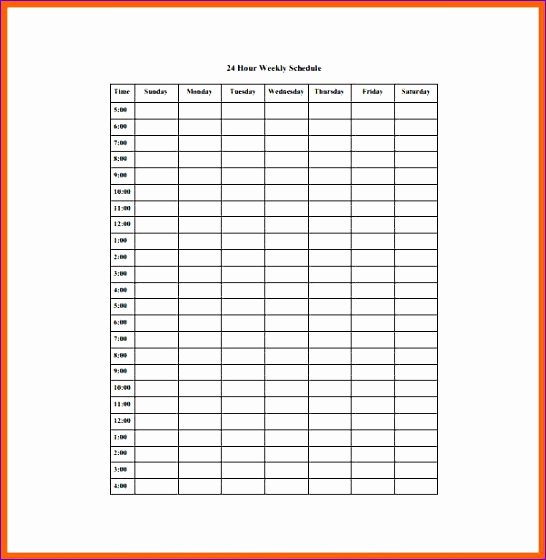 Employee Work Schedule Template Pdf Elegant 7 Excel 24 Hour Schedule Template Exceltemplates