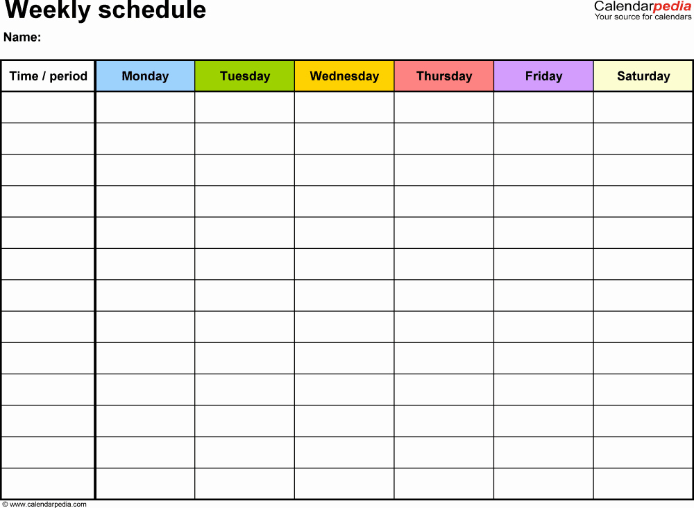 Employee Work Schedule Template Pdf Luxury Free Weekly Schedule Templates for Pdf 18 Templates