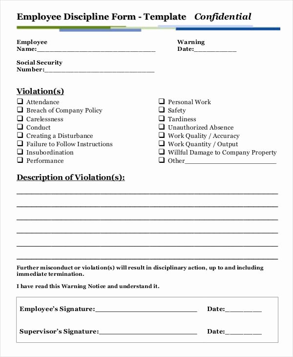 Employee Write Up forms Template Beautiful Employee Write Up form 6 Free Word Pdf Documents