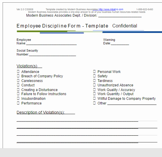 Employee Write Up forms Template Inspirational Employee Write Up form