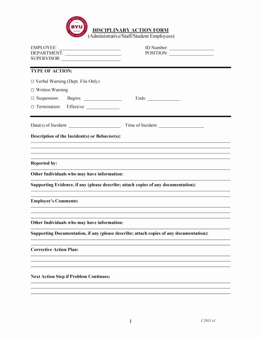 Employee Write Up forms Template Lovely 46 Effective Employee Write Up forms [ Disciplinary