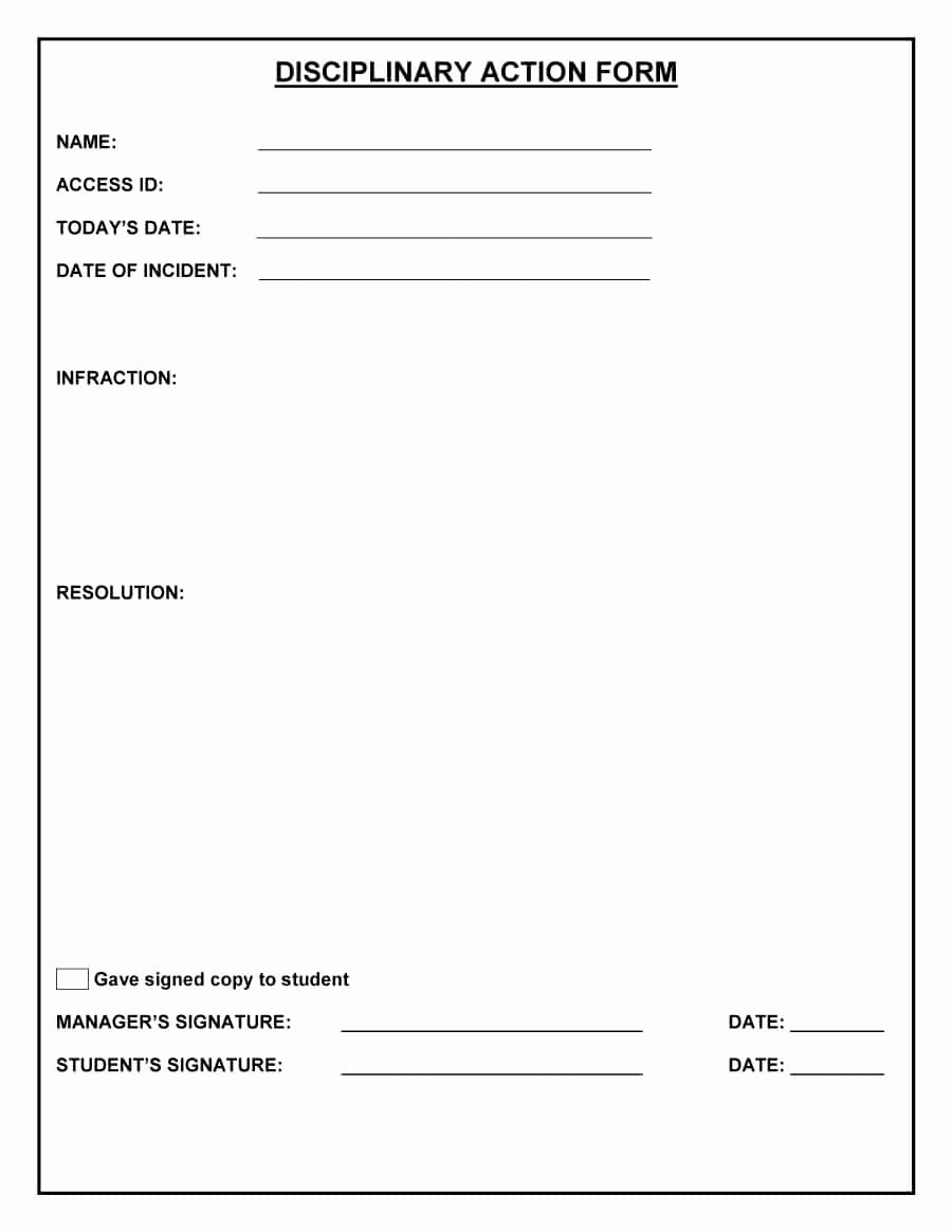 Employee Write Up forms Template Unique 46 Effective Employee Write Up forms [ Disciplinary