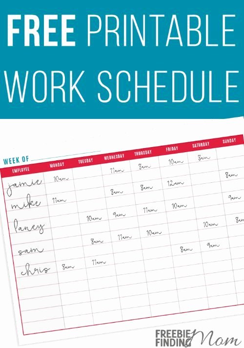 Employees Schedule Template Free Awesome Free Printable Work Schedule