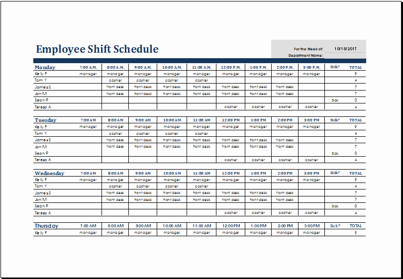Employees Schedule Template Free Best Of Employee Shift Schedule Template Ms Excel