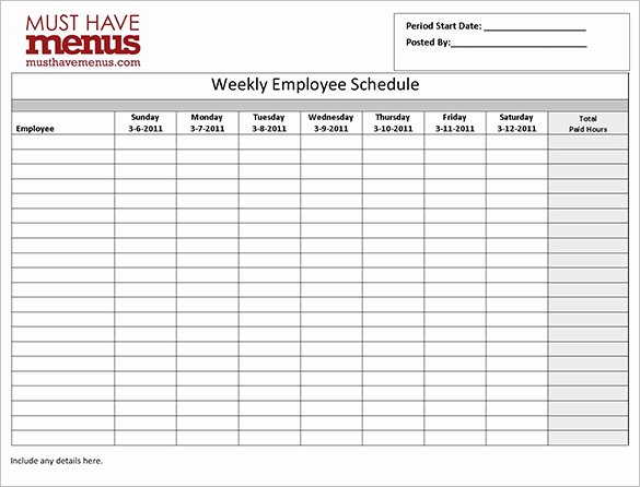 Employees Schedule Template Free Best Of Employee Work Schedule Template 17 Free Word Excel