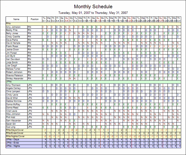 Employees Schedule Template Free Elegant Monthly Employee Schedule Template Excel