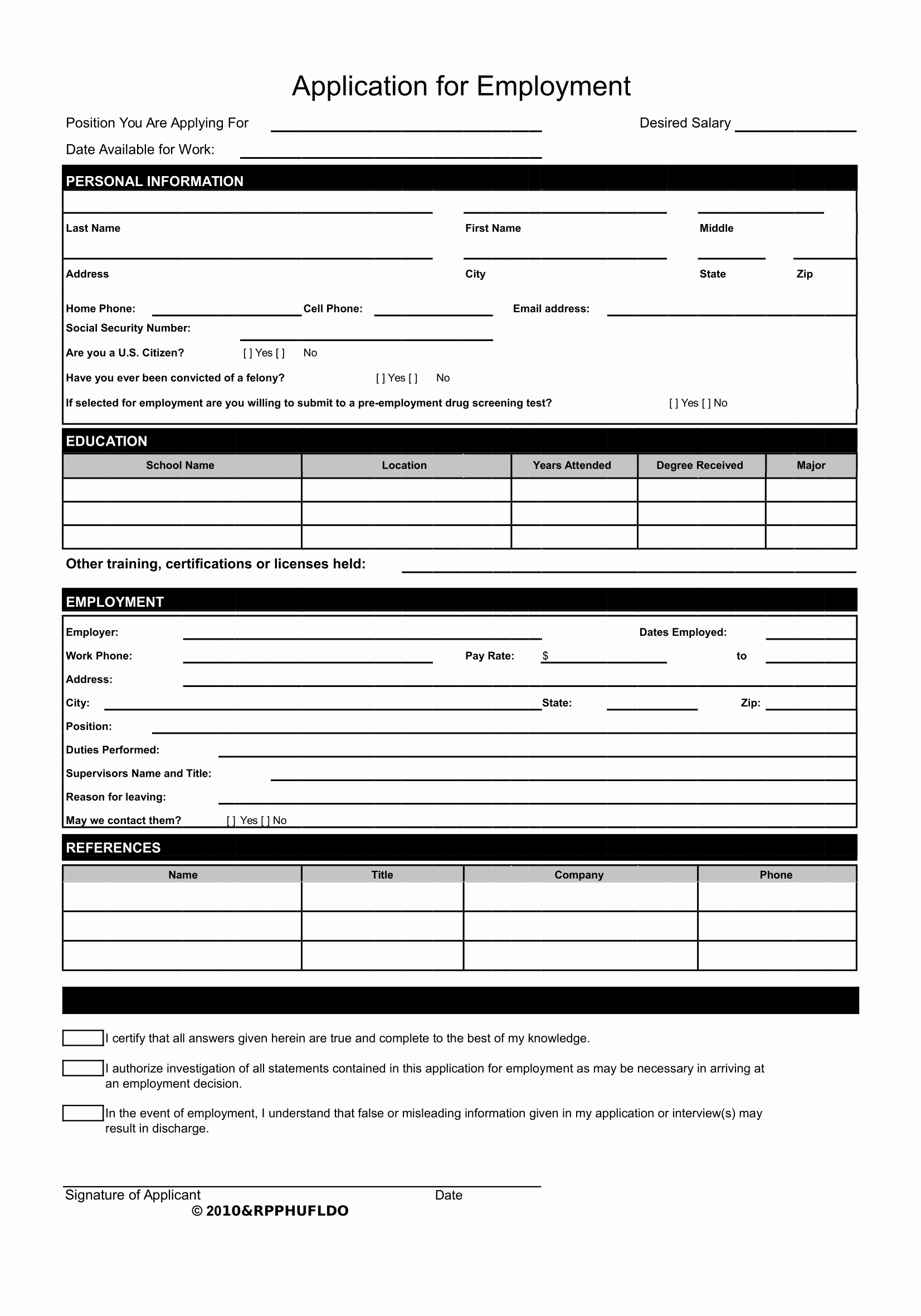 Employment Application form Template Fresh Letter formats Download Free Business Letter Templates
