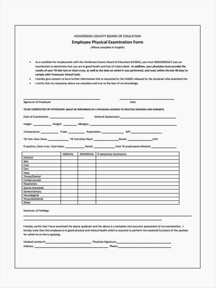 Employment Physical form Template Inspirational Five Facts that Nobody