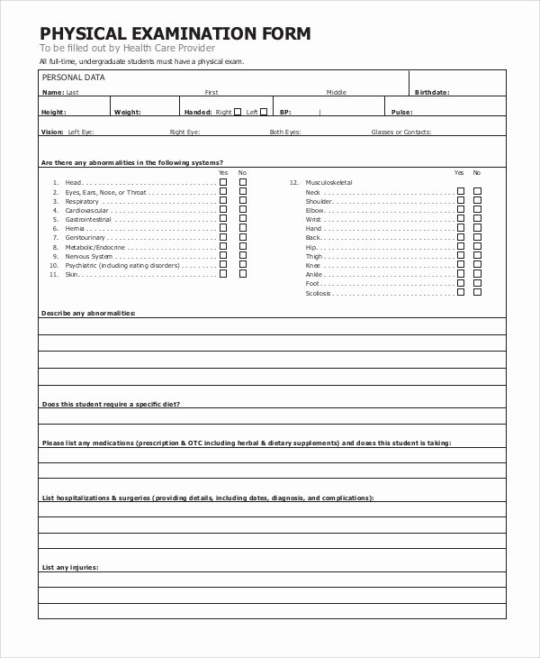 Employment Physical form Template Inspirational Sample Physical form 8 Examples In Word Pdf