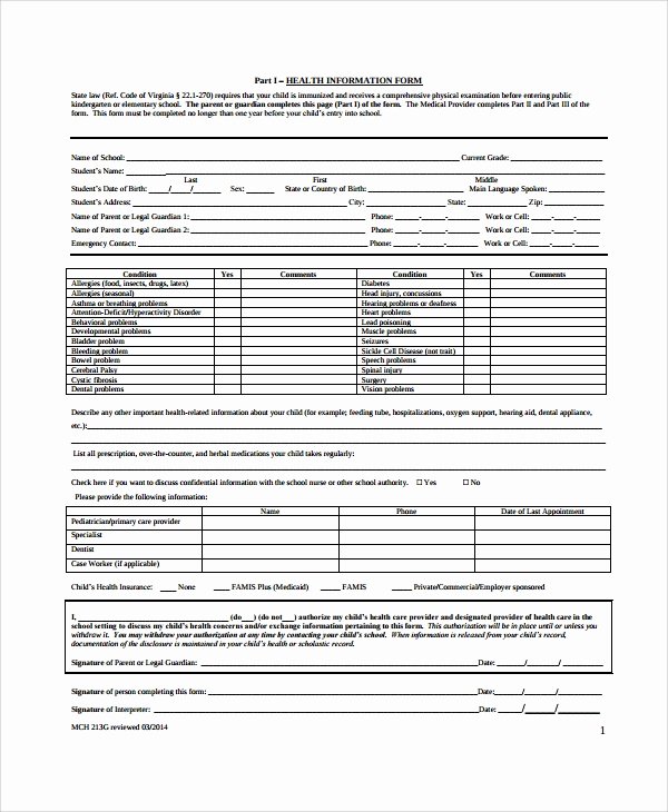 Employment Physical form Template Luxury 9 Sample Physical Exam forms Pdf
