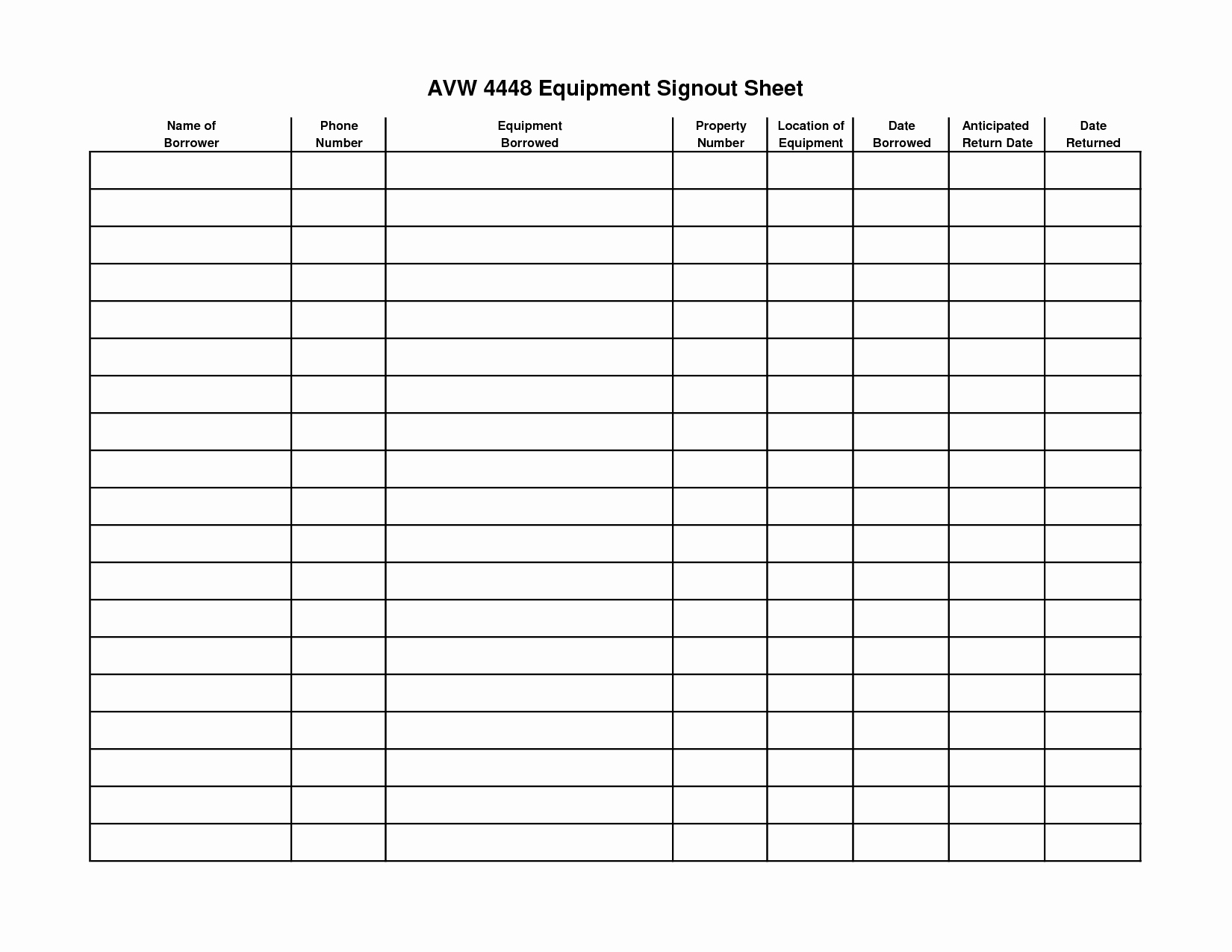 Equipment Checkout form Template Excel Awesome Other Template Category Page 17 Odavet