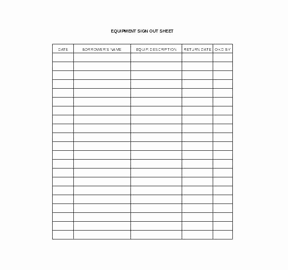 Equipment Checkout form Template Excel Beautiful Key Checkout form Template