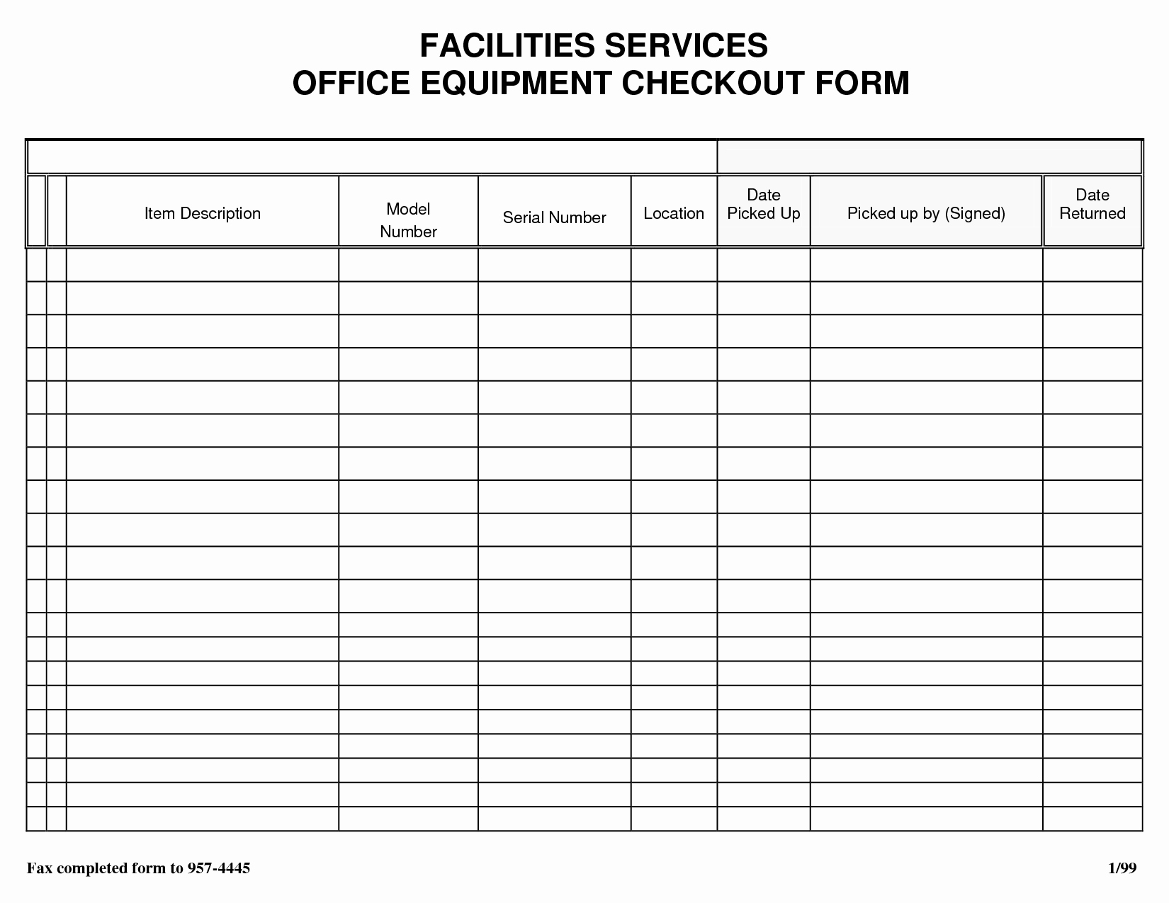 Equipment Checkout form Template Excel Best Of Best S Of Check Out form Template Jail Equipment