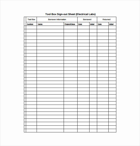 Equipment Checkout form Template Excel Fresh tool Checkout form