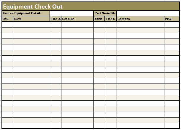 Equipment Checkout form Template Excel Inspirational form Design Category Page 18 Jemome