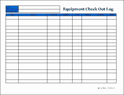 Equipment Checkout form Template Excel Inspirational Free Detailed Equipment Check Out Wide From formville