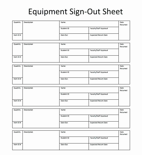 Equipment Checkout form Template Excel Lovely Key Sign Out form Template – Stagingusasportfo