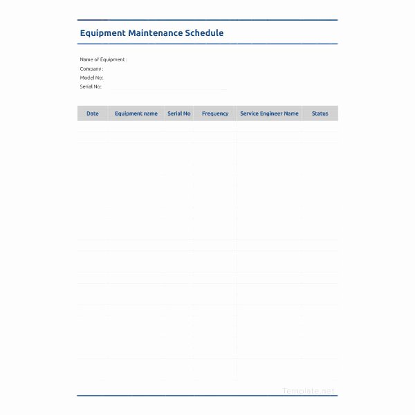 Equipment Maintenance Schedule Template Excel Awesome Maintenance Schedule Templates 35 Free Word Excel Pdf