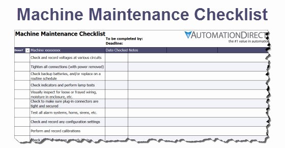 Equipment Maintenance Schedule Template Excel Beautiful Machine Maintenance Schedule Template – Planner Template Free