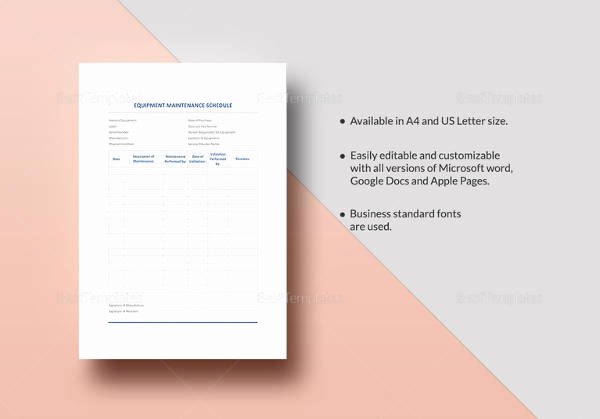 Equipment Maintenance Schedule Template Excel Lovely 39 Preventive Maintenance Schedule Templates Word