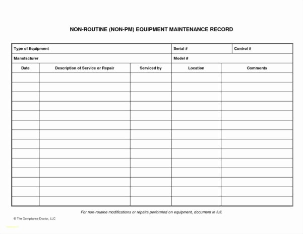 Equipment Maintenance Schedule Template Excel Unique Heavy Equipment Maintenance Spreadsheet Spreadsheet