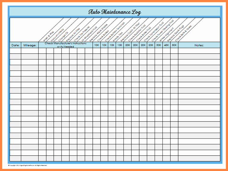 Equipment Maintenance Schedule Template Excel Unique Vehicle Maintenance Spreadsheet