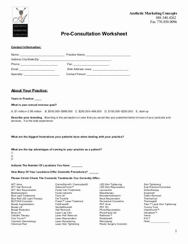 Esthetician Client Consultation form Template Unique Excellent Esthetician Client Consultation form Yi03