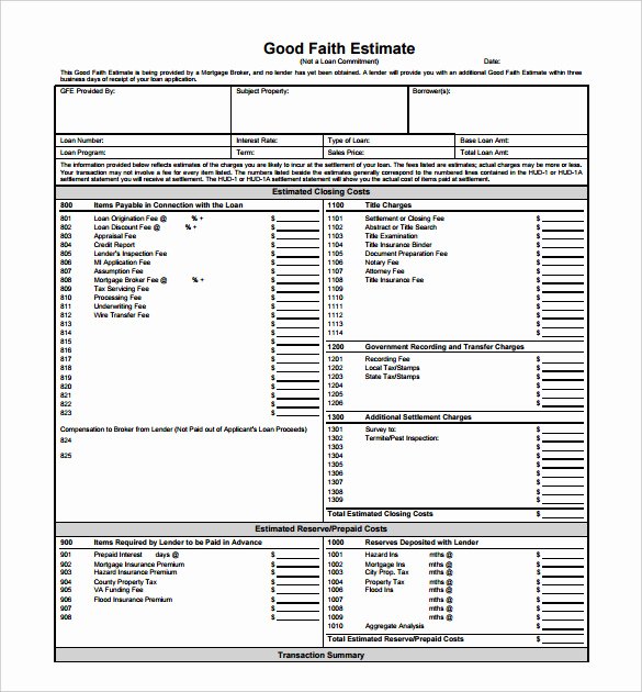 Estimate form Template Free Beautiful 26 Blank Estimate Templates Pdf Doc Excel Odt